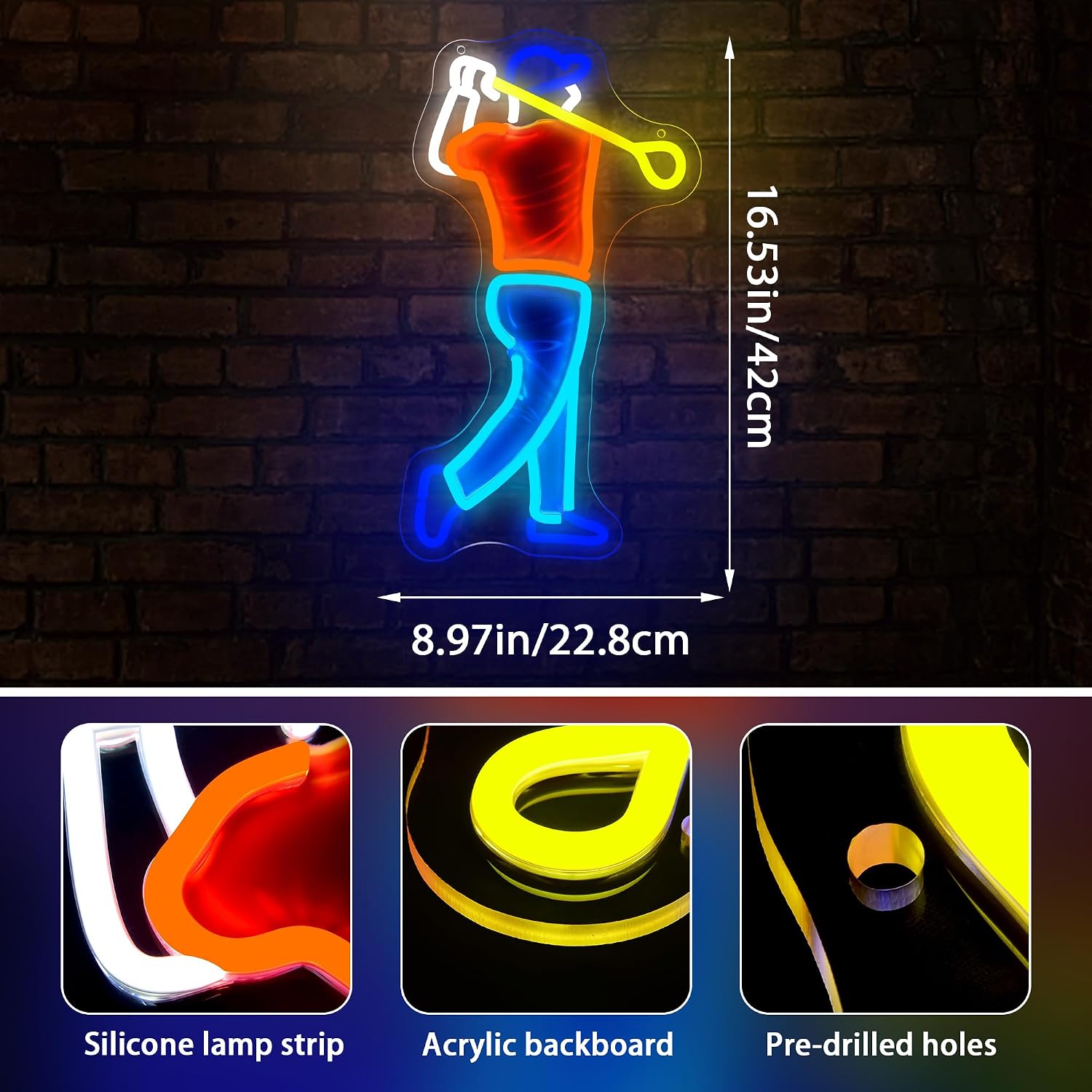 Golfer Swing Neon Sign USB Pow - огляд і ціна Outdoor Sport Club
